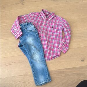 Pink Plaid Kids Shirt